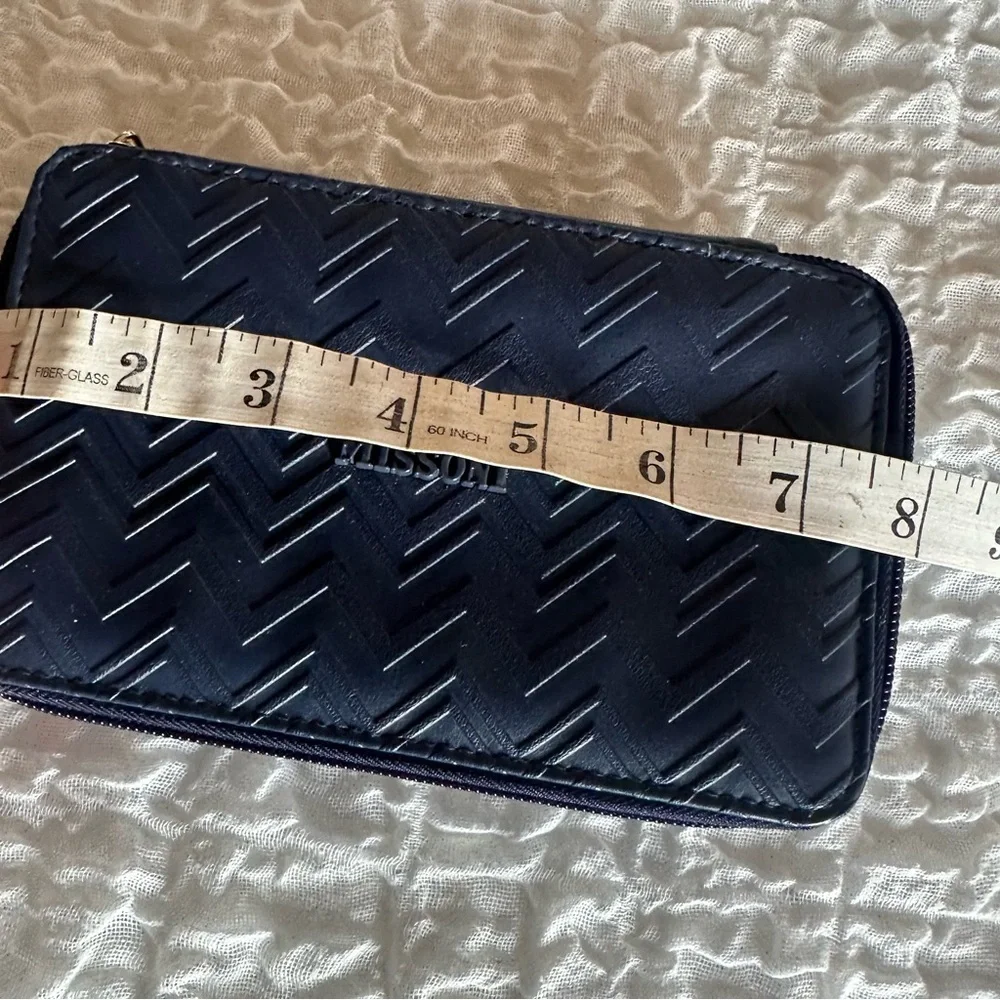 Missoni Delta Amenity Kit Cosmetic Bag Navy Travel Pouch Toiletry Case